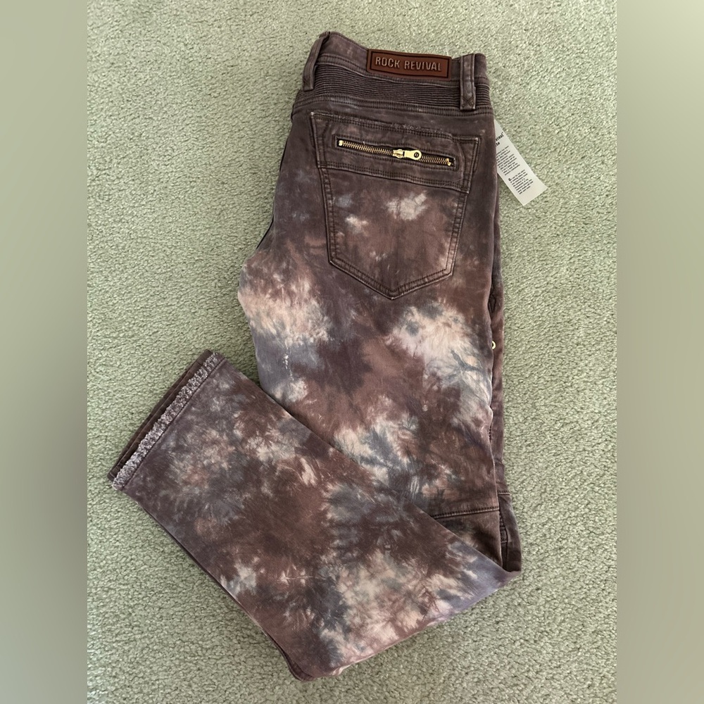 Rock Revival Moto Daviday Distressed Jeans size 36x32 - Picture 7 of 14